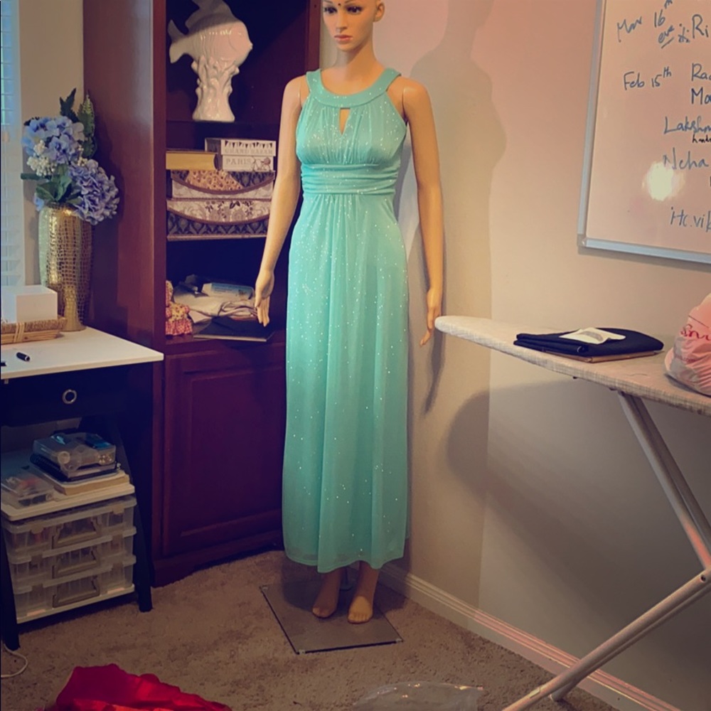 Aquamarine teal fulllength dress